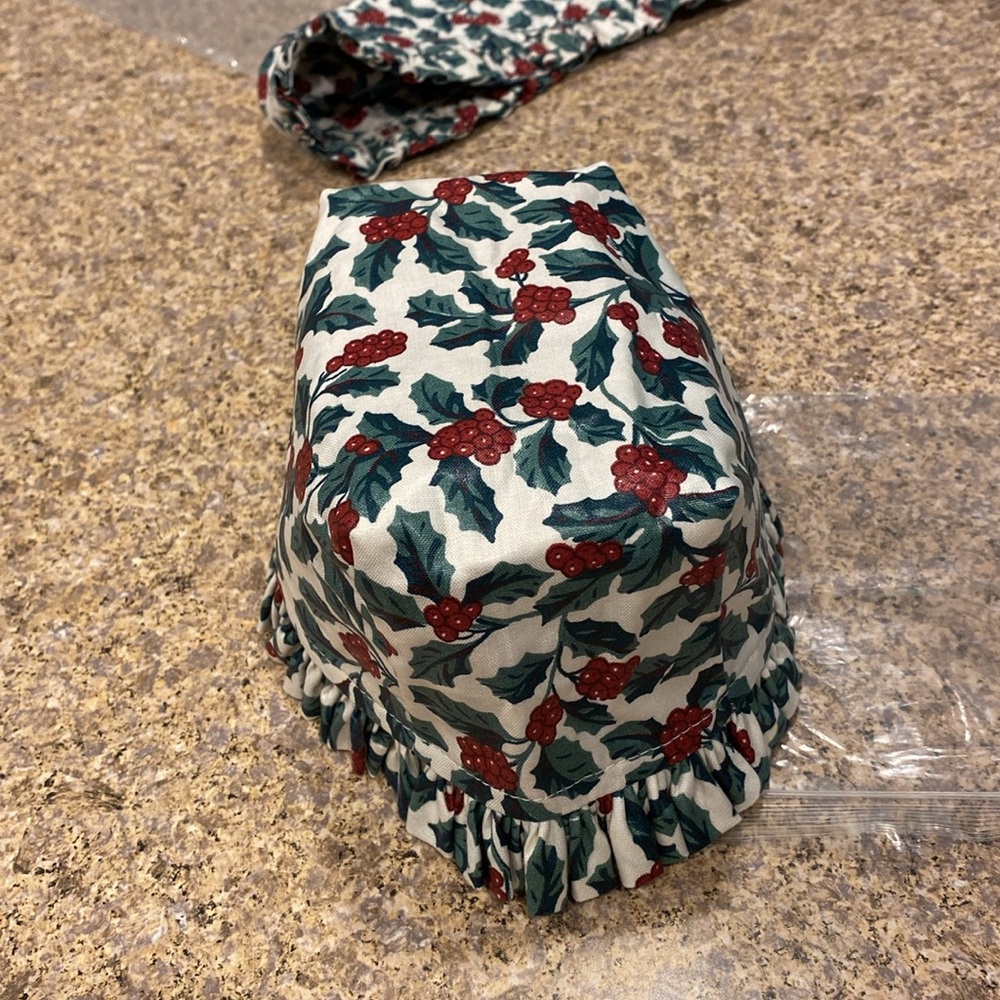 5 Longaberger Traditional Holly Fabric Basket Liners Possibly For Thyme, Bread - Picture 10 of 17